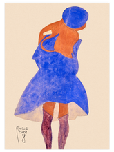 Egon Schiele Standing Girl, Back View - Art Print